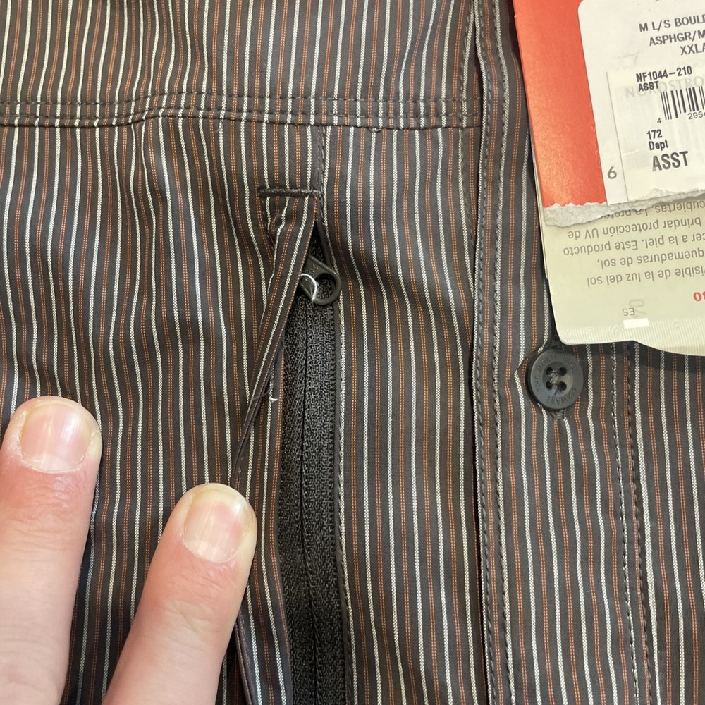 NWT The North Face Long Sleeve Boulder Gorge Vaporwick Gray Stripe Men's XXL - Picture 5 of 7